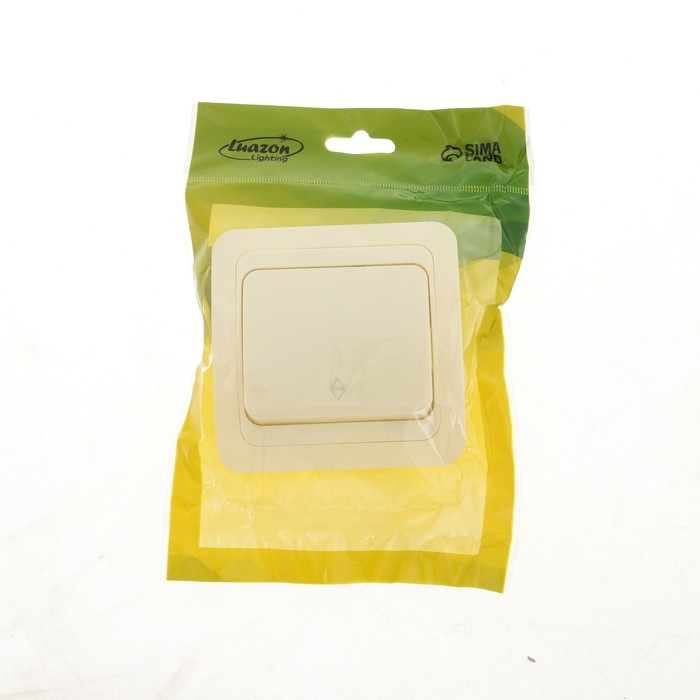 Выключатель проходной Luazon Lighting "Орион", 10 А, 1 клавиша, скрытый, бежевый