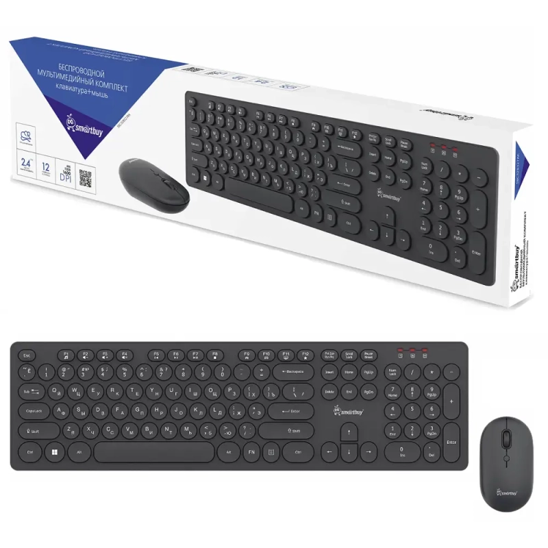 Комплект клавиатура+мышь мультимедийный Smartbuy ONE 328327AG черный