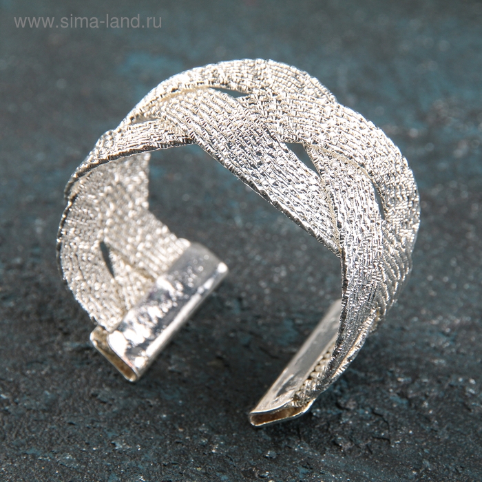 Кольцо для салфетки &laquo;Коса&raquo;, 6&times;5&times;3 см, цвет серебряный