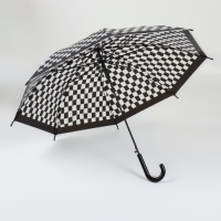 Зонт - трость полуавтоматический &laquo;Клетка&raquo;, 8 спиц, R = 47/55 см, D = 110 см, цвет МИКС