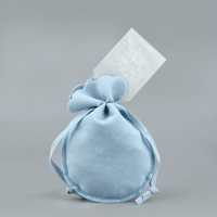 Мешок замшевый  &laquo;Цветы&raquo;, синий, тиснение, 9 &times; 12 см