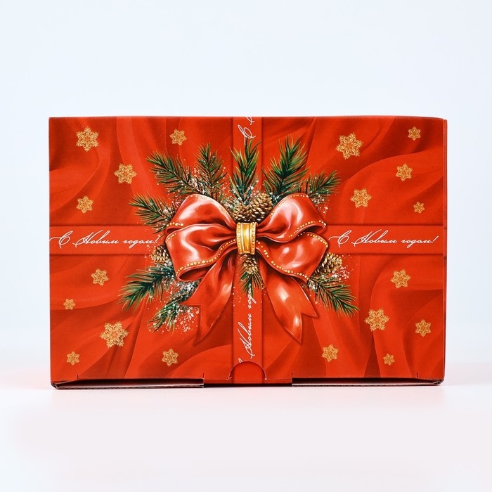 Коробка подарочная новогодняя складная &laquo;Роскошный бант&raquo;, 22 х 15 х 10 см, Новый год