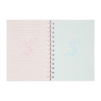 Записная книжка подарочная на гребне 80л,линия, цветной блок,обложка ПВХ 3D Мишка(17,6х13,5см)   105