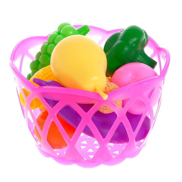 Набор продуктов &laquo;Фрукты и овощи в корзине&raquo;, 11 предметов, МИКС