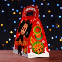 Новый год. Подарочная коробка "Чебурашка", Сумочка , 25,5 х 11 х 20 см.