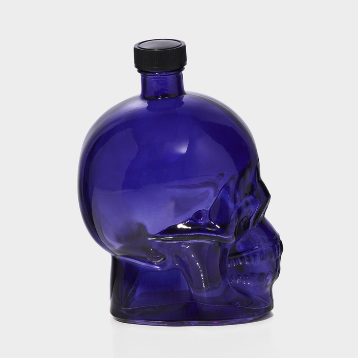 Бутылка стеклянная &laquo;Череп&raquo;, 0,77 л, цвет фиолетовый