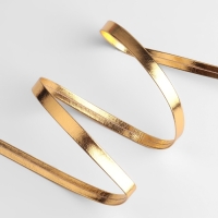 Косая бейка, кожзам, 8 мм &times; 10 &plusmn; 1 м, цвет золотой