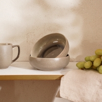 Набор салатников фарфоровых SL Home &laquo;Мольвено&raquo;, 720 мл, d=16,5 см, цвет коричневый