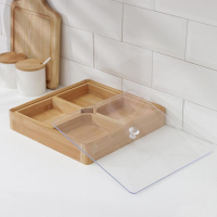 Ящик для хранения Доляна Striata, 28&times;28&times;7 см, бамбук