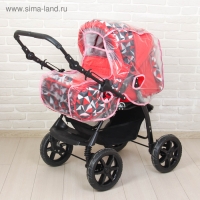 Коляска-трансформер &laquo;Гном&raquo;, пластиковые колёса, оттенки красного, рисунок МИКС