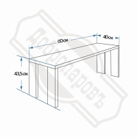 Лавка наличник, из липы, "Добропаровъ", 60&times;40&times;43,5см