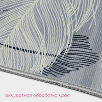 Набор ковриков для ванной и туалета Доляна &laquo;Пёрышки&raquo;, 2 шт, 50&times;80 см, 40&times;50 см, цвет серый