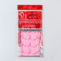 Форма для леденцов Доляна &laquo;Мишка&raquo;, силикон, 25&times;10,5&times;1 см, 12 ячеек (3&times;3,3 см), с палочками, цвет МИКС