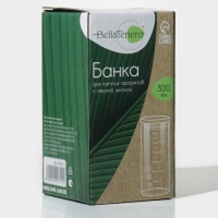 Банка стеклянная для хранения сыпучих продуктов с мерной шкалой BellaTenero &laquo;Эко&raquo;, 300 мл, 6,7&times;13,7 см, с бабмуковой крышкой