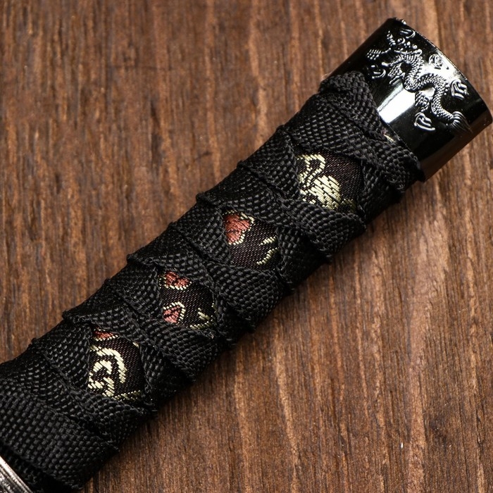 Сувенирное оружие &laquo;Катана&raquo;,  чёрные ножны с узорами в виде дракона, 47 см