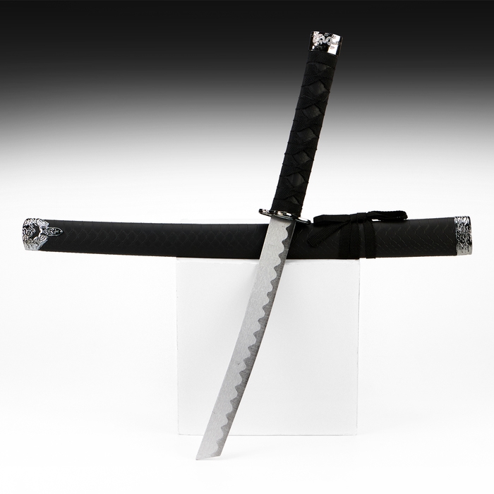 Сувенирное оружие &laquo;Катана&raquo;, без подставки, чёрные ножны под змеиную кожу, матовый  70 см