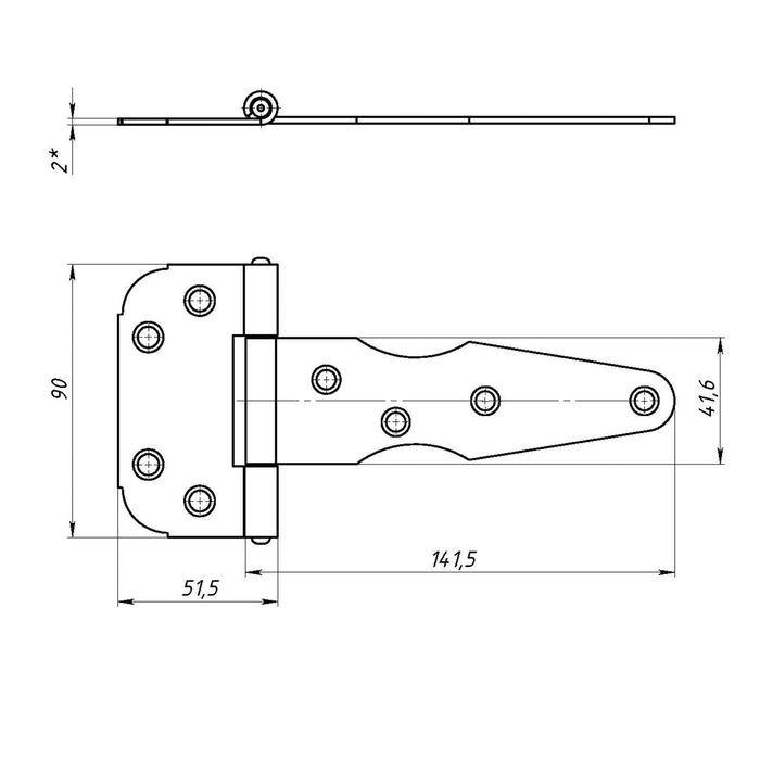 Петля стрела ПС-130, без покрытия