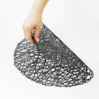 Салфетки сервировочные на стол Доляна &laquo;Паутинка&raquo;, d=38 см, 4 шт, чёрные