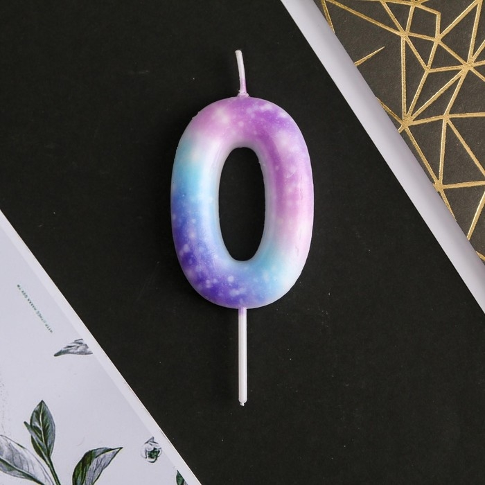 Свеча для торта, цифра &laquo;0&raquo;, 5,5 х 8 см.