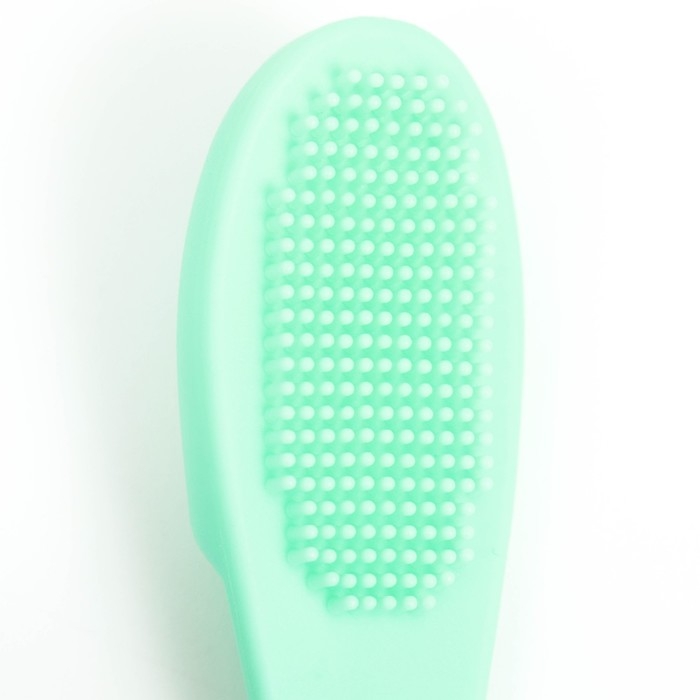 Зубная щетка для собак на палец, силиконовая, 14 см, голубая