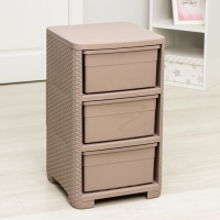Комод 3-х секционный &laquo;Плетёнка&raquo;, 37,5&times;36&times;63 см, цвет какао