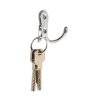 Крючок мебельный ТУНДРА TKD006, двухрожковый, хром