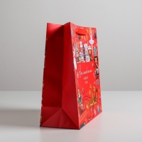 Пакет подарочный новогодний ламинированный квадратный &laquo;Щелкунчик&raquo;, 30 х 30 х 12 см, Новый год