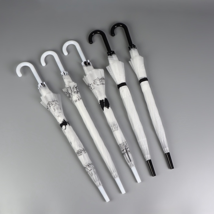 Зонт - трость полуавтоматический &laquo;Коты&raquo;, 8 спиц, R = 47/54 см, D = 108 см, цвет МИКС