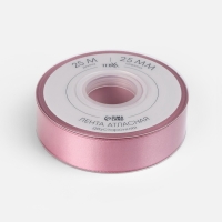 Лента атласная двухсторонняя №165 25мм*25&plusmn;1м пыльная роза TR