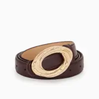 Ремень жен 04-01-01-04, Июнь2513, 2,4*0,3*110 см, без винта, пряж золото, гвоздик, корич