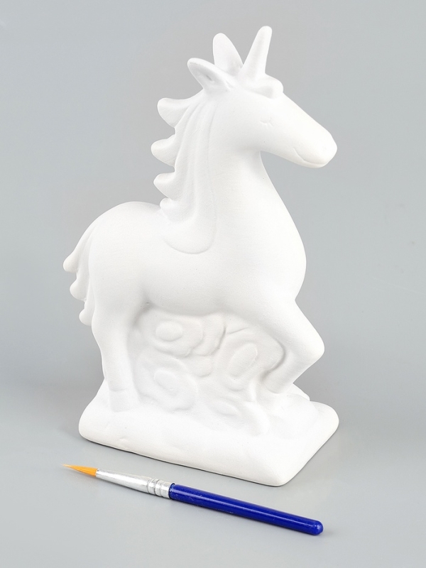 Копилка под роспись "Единорог" с кистью