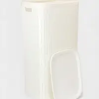 Плетёная корзина для белья с крышкой "Лён" 100л 43&times;32&times;80см, цвет белый