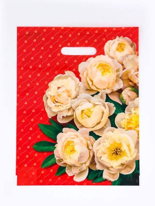 Пакет "Чувства" полиэтиленовый с вырубной ручкой, ламинированый 31х40 см, 30 мкм