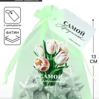 Мешочек подарочный из фатина с термонаклейкой &laquo;Самой прекрасной&raquo;, 11 х 16 см +/- 1.5 см