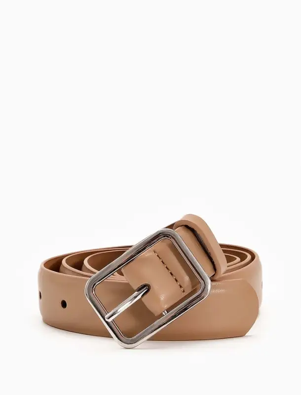 Ремень жен 05-01-02-01, Июнь2505, 3*0,3*110 см, без винта, пряж мат металл, 1 прокол, бежев   109031