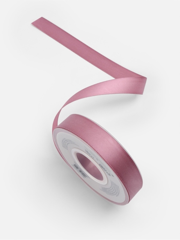 Лента атласная двухсторонняя №165 20мм*25&plusmn;1м пыльная роза TR