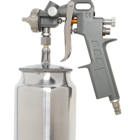 Краскораспылитель пневматический ТУНДРА, до 4 бар, сопло 1.5 мм, нижний бачок 0.75 л