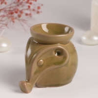 Аромалампа керамика "Слонёнок" тёмно-оливковая 8х10х9 см