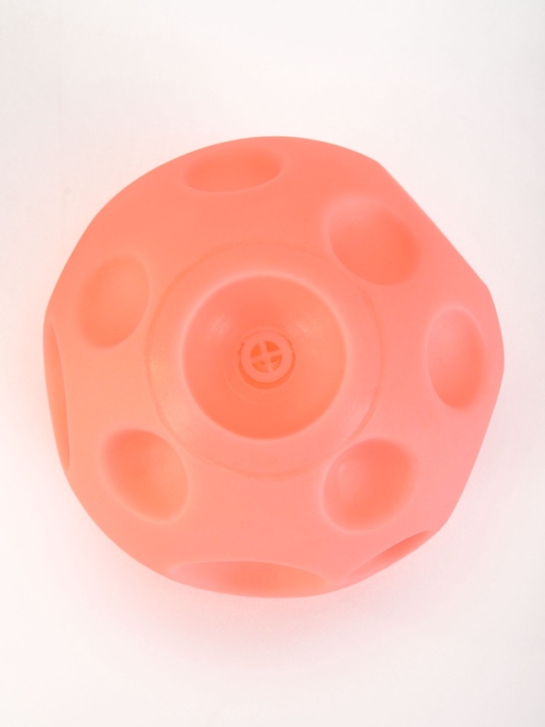 Игрушка пищащая для собак "Луна-мяч", 6 см, розовый