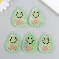 Шейкер для творчества акрил "Авокадо с рожицей" с бисером 0,5х3,7х5,5 см