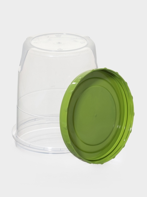 Банка для хранения продуктов, 1.3 л, пластик, прозрачная, крышка МИКС