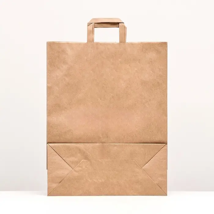Пакет крафт без печати, плоская ручка 35&times;15&times;45 см