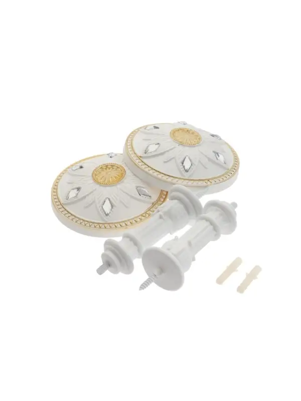 Крючок для штор CAPPIO KS032, d=98 мм, цвет белый с золотом, 2 шт