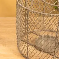 Подсвечник фонарь со стеклянной колбой 20х20х26 см, d 10 см, металл, цв. серый