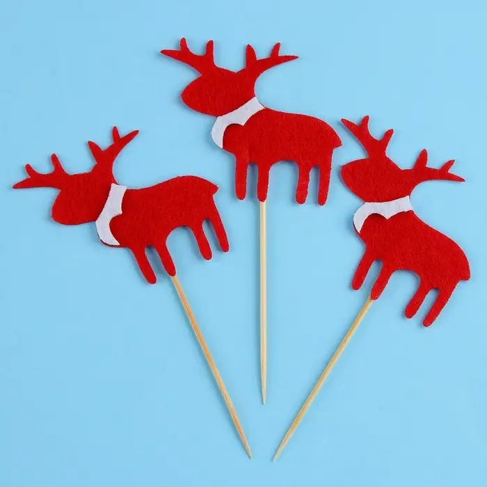 Шпажки для канапе новогодние &laquo;Олень&raquo;, набор 3 шт.