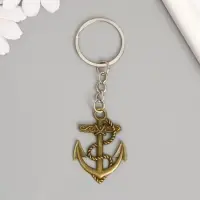 Металлический брелок для ключей на кольце &laquo;Якорь и веревка&raquo;, 4&times;3 см, МИКС