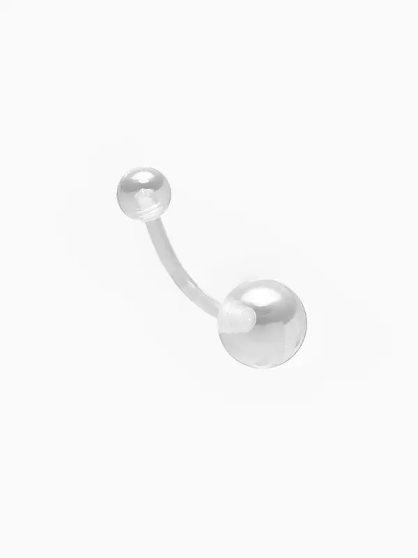Пирсинг в пупок &laquo;Банан&raquo; шар, штанга L=2 см, прозрачный