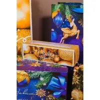 Коробка складная &laquo;Новогодние шары&raquo; 18 х 5,5 х 5,5 см.