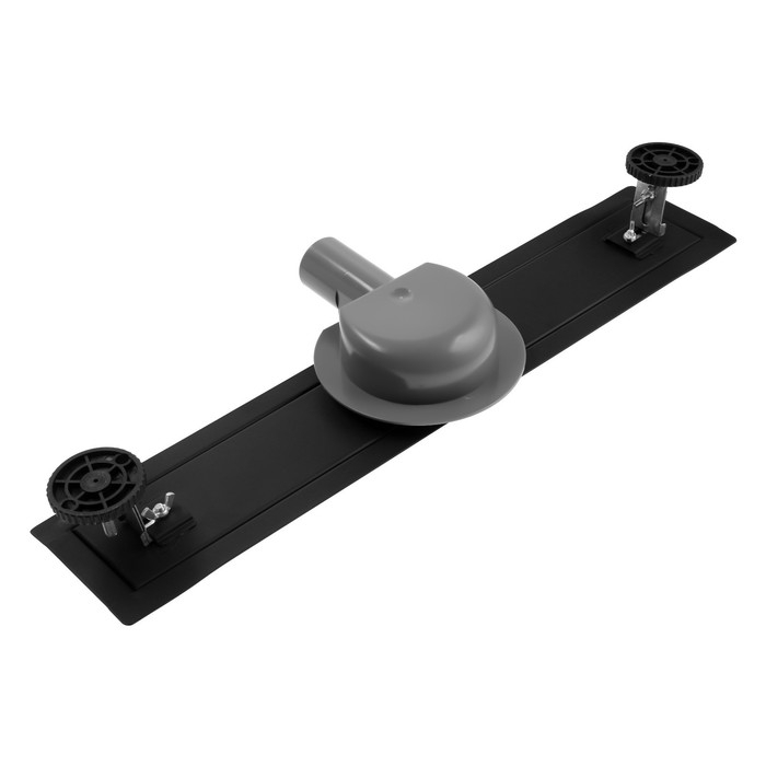 Трап ZEIN engr, c флaнцeм свободного вращ 360&deg;, 7*50 см, d=40/50 мм, нерж сталь, черный