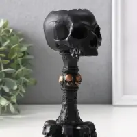 Подсвечник &laquo;Череп на ножке&raquo;, 16&times;6.5&times;7.5 см, чёрный